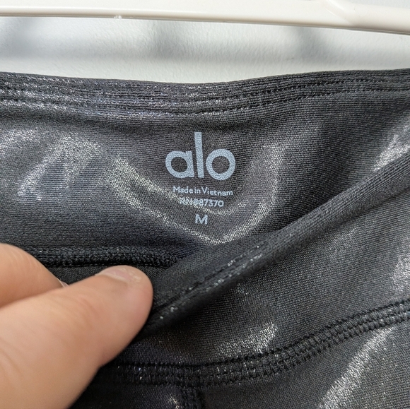 ALO Yoga Metallic Gray Flare Pants - Picture 5 of 12